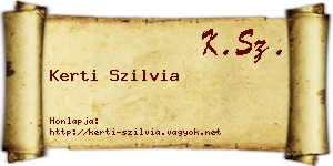Kerti Szilvia névjegykártya