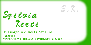 szilvia kerti business card